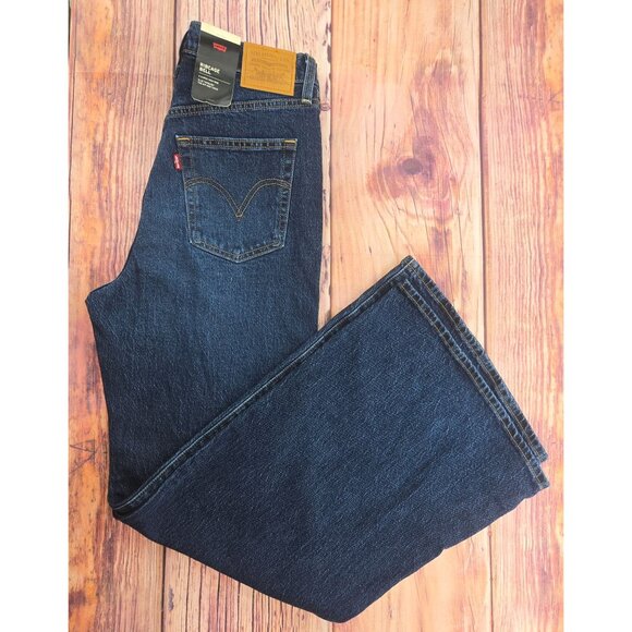 Levis Ribcage Bell High Rise Jeans 30X32 Blue Denim Slim Hip & Thigh NWT NEW - Picture 3 of 9